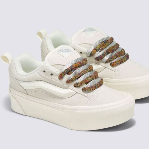 Vans Knu Stack Laces Low Sneakers- White - Picture 1 of 12